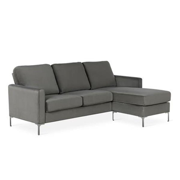 Dorel Living Dorel Living DA037SEC Novogratz Chapman Sectional Sofa with Chrome Legs; Gray DA037SEC